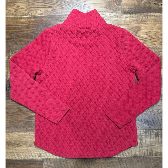 J.Crew Quilted Red Turtleneck Sweater - Picture 2 of 5